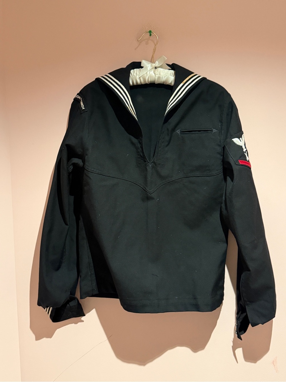 Vintage Black Sailor-Style Men’s Jacket